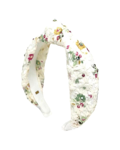 Bari Lynn - Flower Lace Headband - White