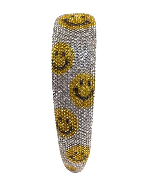 Bari Lynn - Crystalized Headband - Yellow Smiley