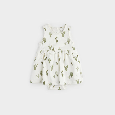 Petit Lem - Print Bodysuit Dress - Cactus