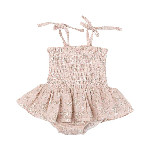 Angel Dear - Smocked Bubble With Skirt - Baby's Breath Floral