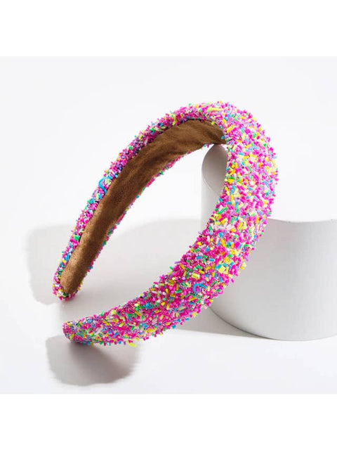 Cheeky Plum - Beaded Headband - Pink Sprinkles