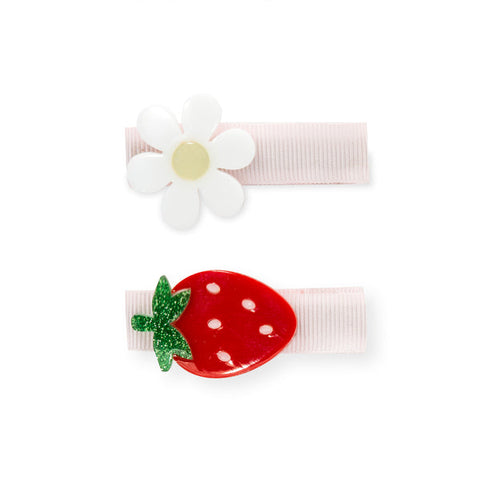 Lilies & Roses - Hair Clips - Strawberry Flower
