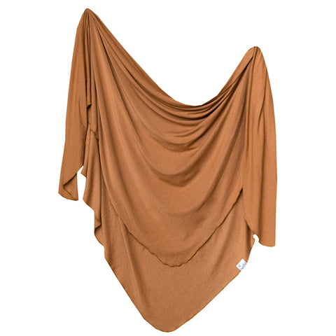 Copper Pearl - Knit Swaddle Blanket - Camel