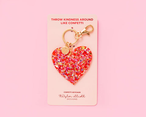 Taylor Elliot Designs - Valentine's Heart Confetti Keychain