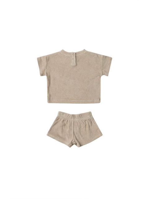 Quincy Mae - Terry Tee + Shorts Set - Oat