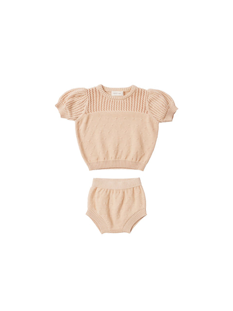 Quincy Mae - Pointelle Knit Set - Shell