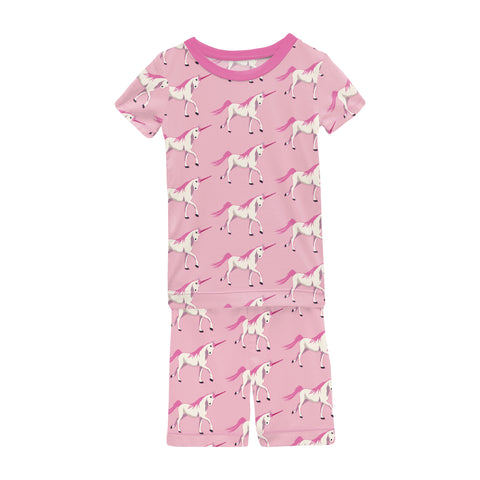 Kickee Pants - Print Short Sleeve Pajama Set - Cake Pop Prancing Unicorn