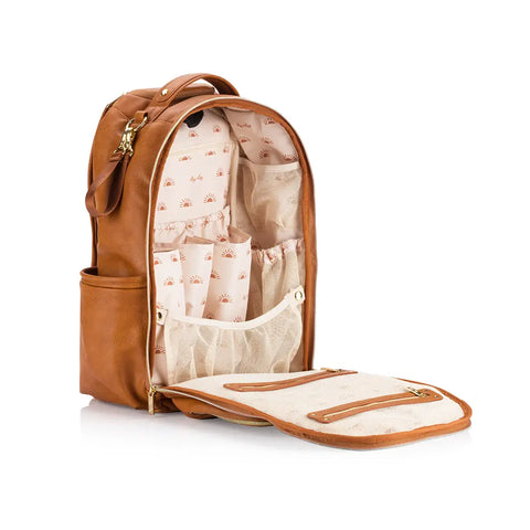 Itzy Ritzy - Backpack Diaper Bag - Cognac Boss Plus