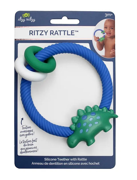 Itzy Ritzy - Ritzy Rattle Silicon Teether - Dino