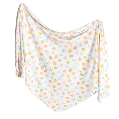 Copper Pearl - Knit Swaddle Blanket - Daisy