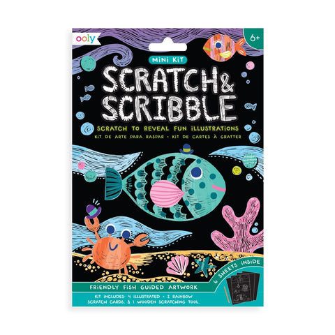 Ooly - Mini Scratch & Scribble Art Kit - Friendly Fish