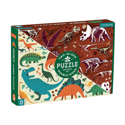 Mudpuppy - Double Sided Puzzle - Dinosaur Dig