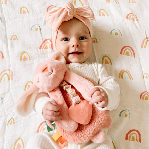 Itzy Ritzy - Itzy Lovey Plush With Silicone Teether - Ana Bunny