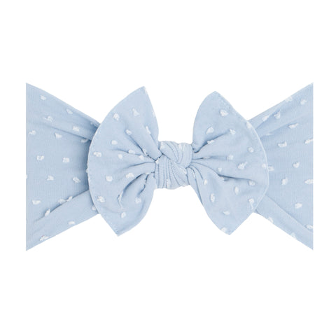 Baby Bling - Patterned Shabby Knot - Dusty Blue Dot