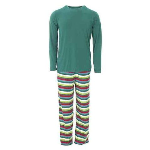 Kickee Pants - Men's Long Sleeve Pajama Set - 2020 Multi Stripe