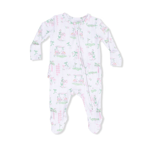 Angel Dear - 2 Way Ruffle Zipper Footie - Pretty Golf