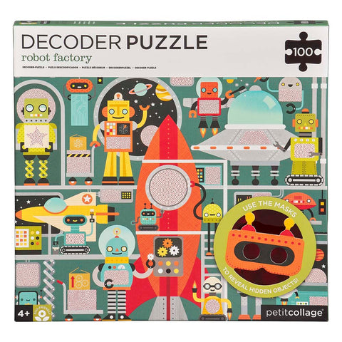 Petit Collage - Decoder Puzzle - Robot Factory
