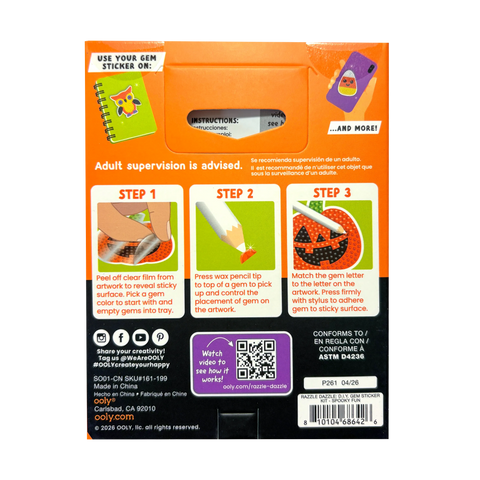 Ooly - Mini Razzle Dazzle DIY Gem Sticker Kit - Spooky Fun