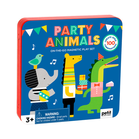 Petit Collage - Magnetic On-the-Go Play Set - Party Animals