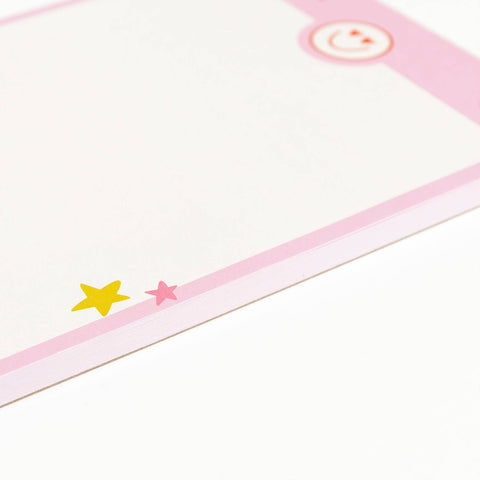 Notepad - Pink Border Heart Eyes Smiley