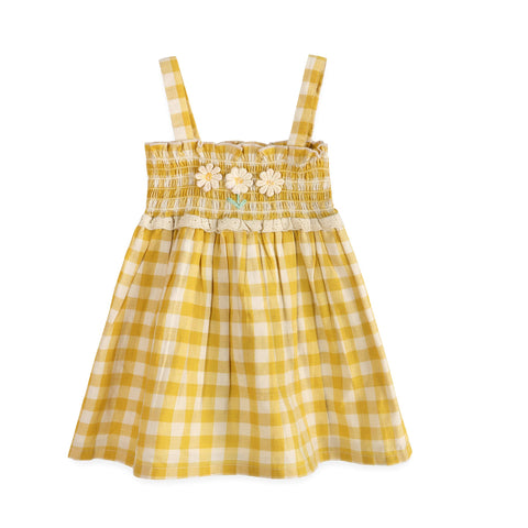 Viverano - Bonnie Smocked Baby Dress + Bloomer - Yellow Gingham