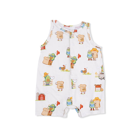 Angel Dear - Sleeveless Shortie Romper - Avocado Toast