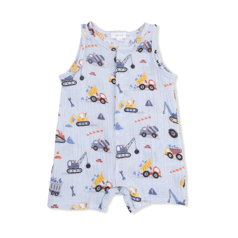 Angel Dear - Sleeveless Shortie Romper - Crayon Construction