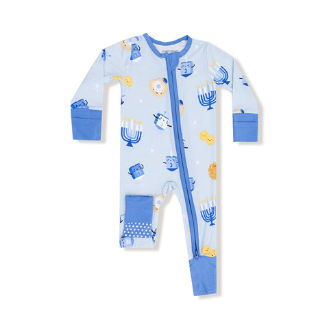 Angel Dear - 2 Way Zipper Romper - Hanukkah Blue