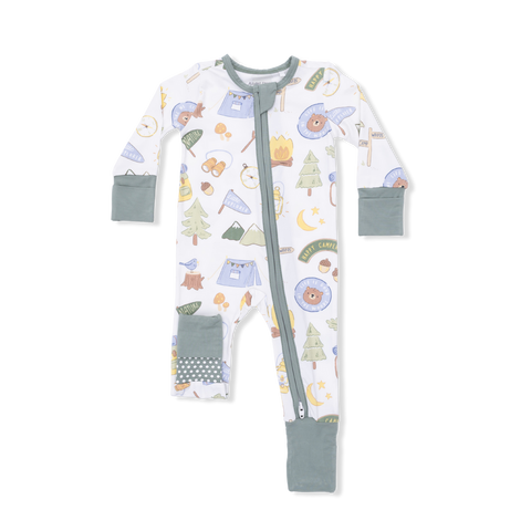 Angel Dear - 2 Way Zipper Romper - Camping Blue
