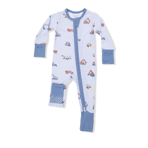 Angel Dear - 2 Way Zipper Romper - Construction Vehicles