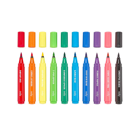 Ooly - Big Bright Brush Markers - Set of 10