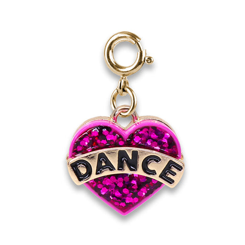 Charms - Gold Glitter Dance Heart