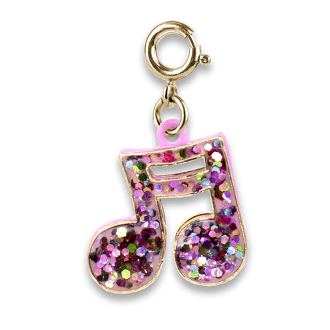 Bracelet Charms - Gold Glitter Music Note