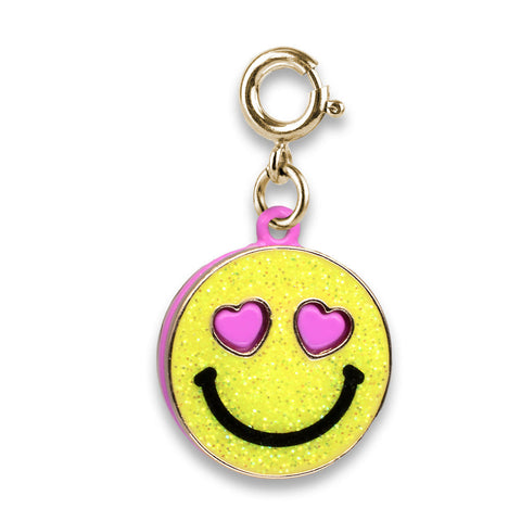 Charms - Gold Glitter Smiley Face