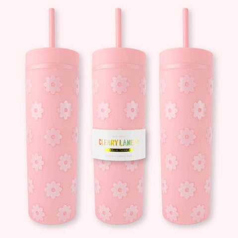Cleary Lane - 16 Oz Tumbler - Pink Flowers