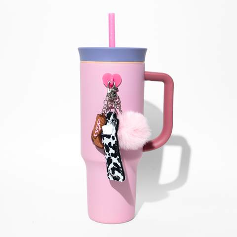 Tumbler Charm w/ Chapstick Holder - Cow Girl Bundle