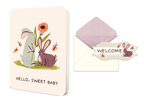 Studio Oh! - Deluxe Greeting Card - Hello, Sweet Baby Bunnies