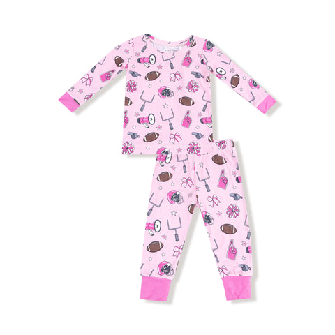 Angel Dear - Long Sleeve Loungewear Set - Pink Game Day
