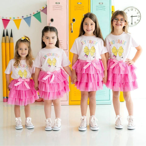 Sweet Wink - Short Sleeve T-Shirt - First Grade Pencil Bow