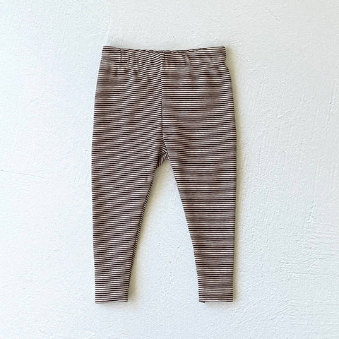 Viverano - Rib Knit Baby Legging Pants - Brown Stripe