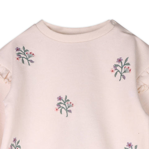 Viverano - Violet Bouquet Baby Sweatshirt & Legging Set -Natural