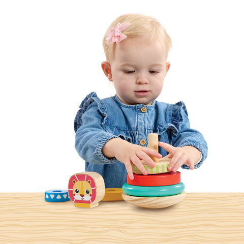 Jasey's Toy Chest - Wooden Lion Stacking Rings