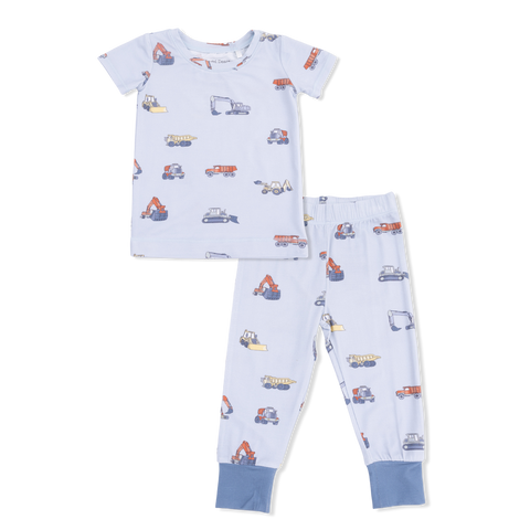Angel Dear - Shortsleeve Loungewear Set - Construction Vehicles