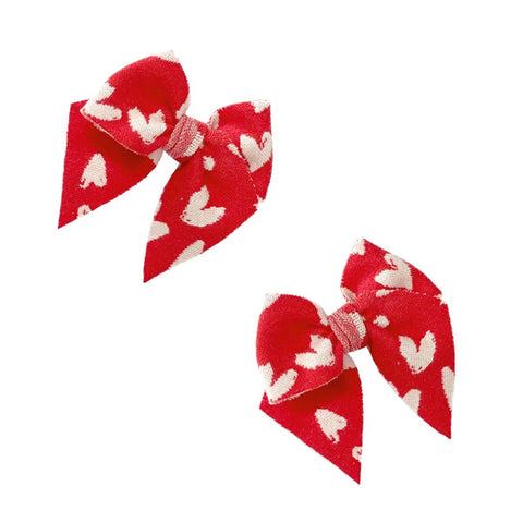 Baby Bling - 2PK Baby Bloom Clips - Knit Cherry Heart