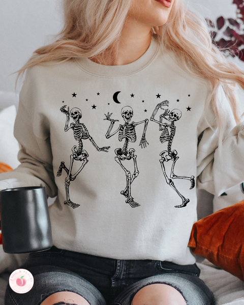 Basic And Peachy - Crewneck Sweatshirt - Dancing Skeletons