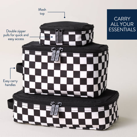 Itzy Ritzy - Packing Cubes - Checkerboard Pack Like A Boss