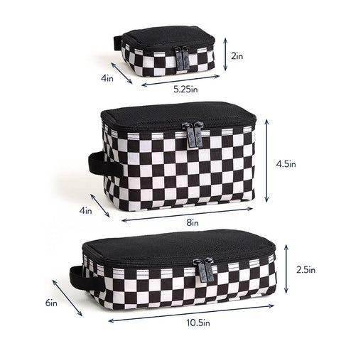 Itzy Ritzy - Packing Cubes - Checkerboard Pack Like A Boss