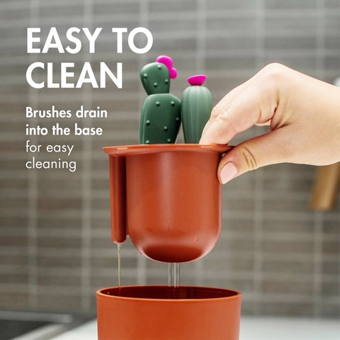 Boon - Cacti Bottle Cleaning Brush Set - Dark Green