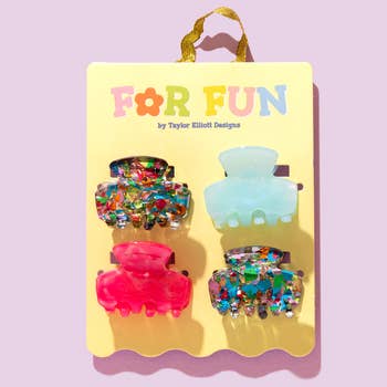 Mini Claw Hair Clips - Colorful Confetti