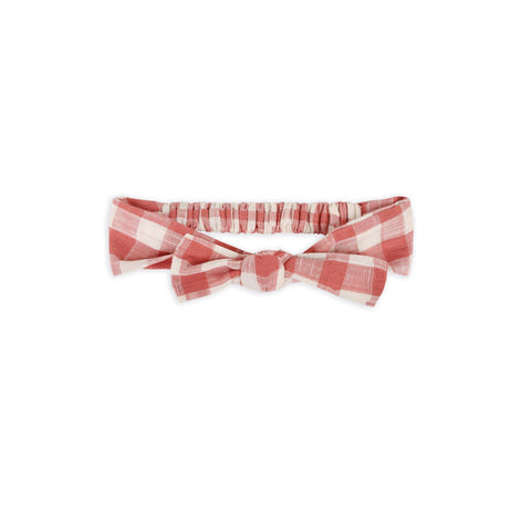 Viverano - Aubrette Gingham Baby Romper & Headband - Cranberry Rust